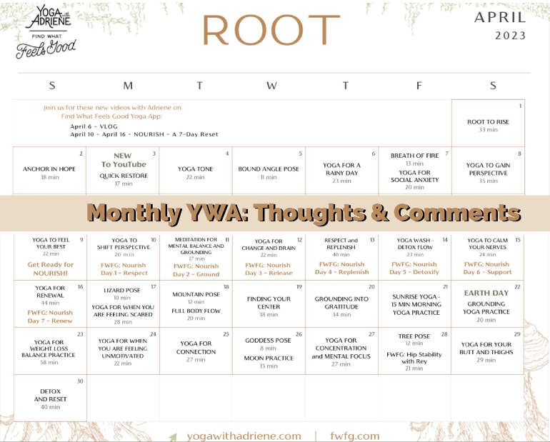 YWA April Calendar ROOT Here is our... Strength & Flex