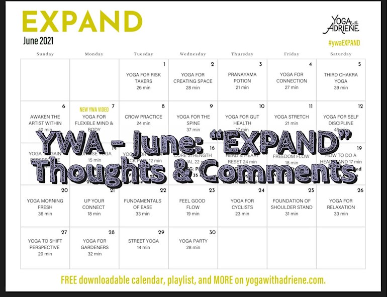 YWA June Calendar EXPAND The YWA June... Strength & Flex