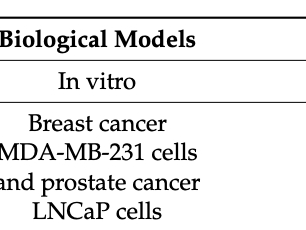 Biological Models - Cancer metabolism
