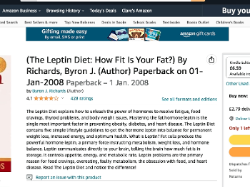 Snap of the Leptin Diet on the amazon page