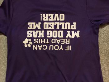 Running shirt with funny slogan