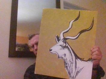 rough out for great kudu painting for a  thank u painting.....