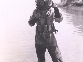 old style diving suit