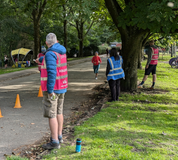 Finish funnel at Chadderton Hall parkrun.