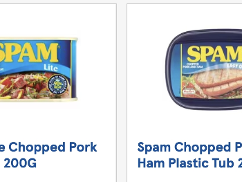 Spam products on the Tesco website