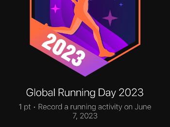Badge for running on Global Running Day