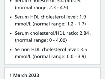 Cholesterol March 2023
