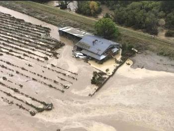 This farm devastated by the floods from cyclone Gabrielle 