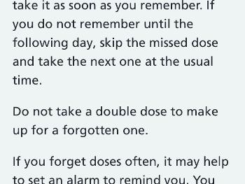 Advice from NHS website