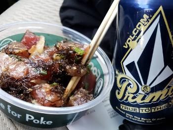 Primo beer and Poke 