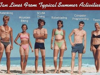 Sun tan lines for different sports
