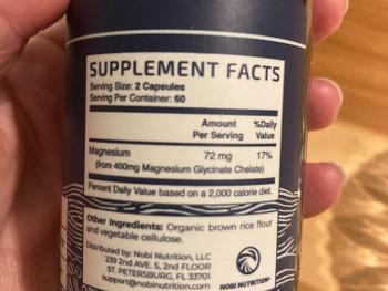 Ingredients of magnesium supplement 