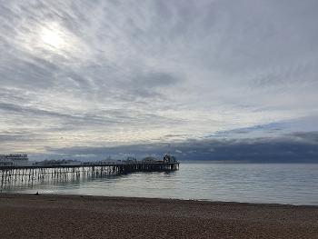 Dark clouds over Brighton beach.