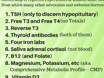 Stop the Thyroid Madness graphic with recommended labs