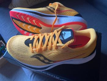 New yellow running shoes