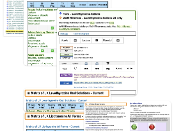 Screenshot illustrating medicines document