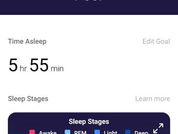 Sleep analysis provided by Fitbit.