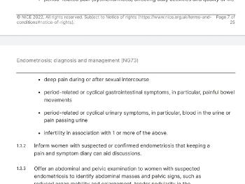 Endometriosis symptoms NICE guidelines 