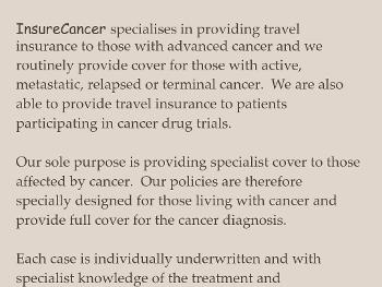 Information re travel insurance
