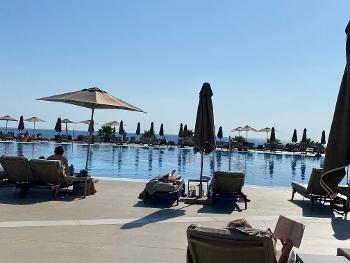 Swimming pool overlooking sea