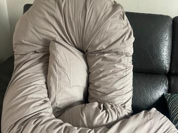 Full body pillow on sofa