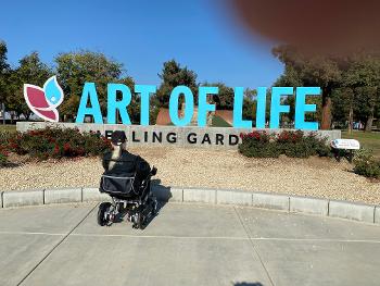 The healing gardens wall in Woodward Park. 