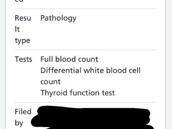 Recent blood test