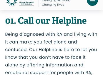 Photo of the NRAS helpline info and number