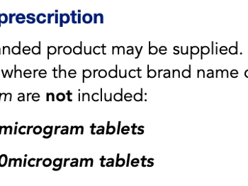 How to write prescription for branded products