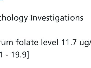 Folate result 