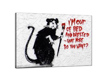 Banksy art - I’m dressed and out of bed what more do you want ? 