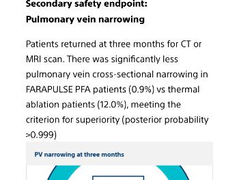 Narrowing of pulmonary vein due to ablation.