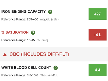 Test results from blood work 