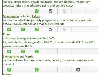 UK liothyronine ingredients