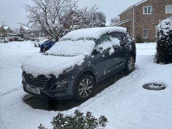 Car covered in snow
