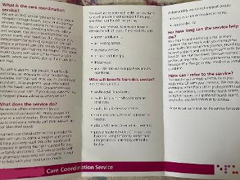 Care Co-ordination Service leaflet. 