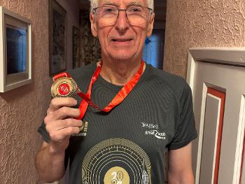 Great South Run Shirt and Medal; and me!