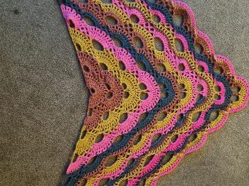 Colourful crochet shawl 