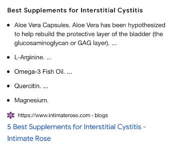 List of supplements for IC