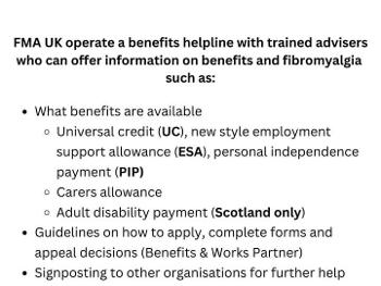 FMA UK benefits helpline information leaflet 