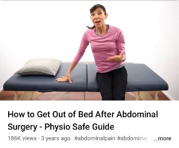 Video about getting out of bed after abdominal surgery 