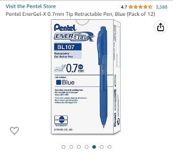 Blue gel pens