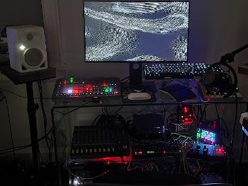 (This is a photo of the music hardware I use to compose. The software is hidden.)