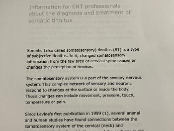 Research article about Somatic Tinnitus