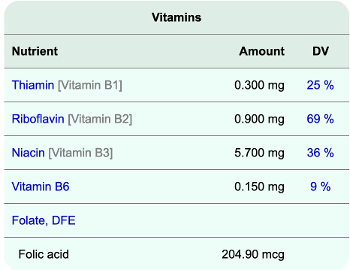 Screenshot of Solgar brewer's yeast vitamins only