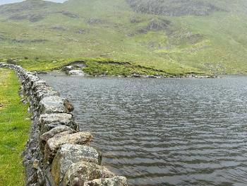 Driving rain and wind causing ripples on Stickle Tarn in the Lake District