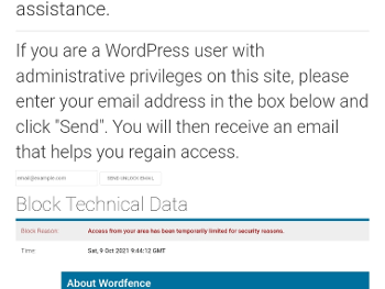 Website access blocked