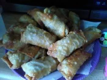 first few cooked egg rolls
