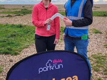 The boomerang is passed on by our Run Director at Southsea 