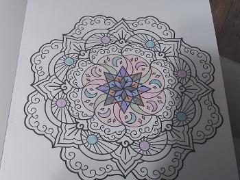 Mandala coloring in progress